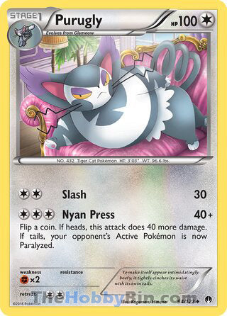 Purugly #94/122 Uncommon - BREAKpoint Pokemon card