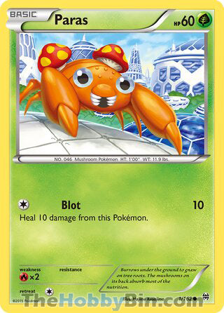 Paras #1/162 Common - BREAKthrough Pokemon card
