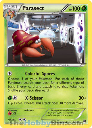 Parasect #2/162 Rare - BREAKthrough Pokemon card