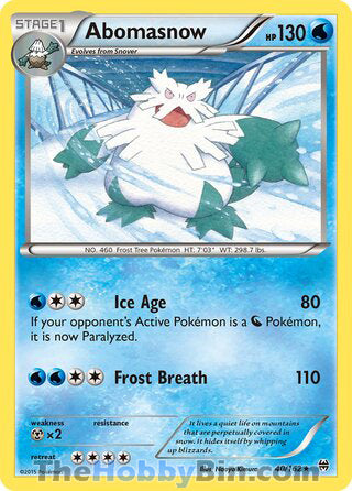 Abomasnow #40/162 Rare - BREAKthrough Pokemon card