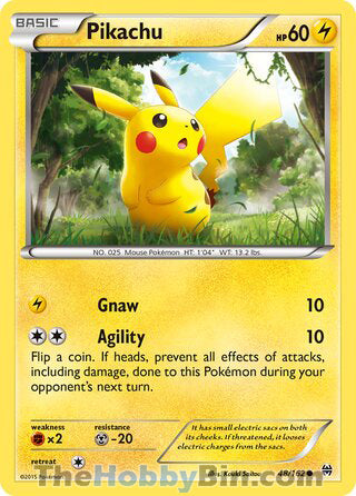 Pikachu #48/162 Common - BREAKthrough Pokemon card