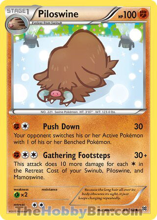 Piloswine #81/162 Uncommon - BREAKthrough Pokemon card