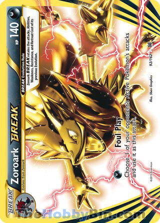 Zoroark BREAK #92/162 Rare BREAK - BREAKthrough Pokemon card
