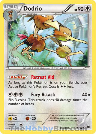 Dodrio #117/162 Rare - BREAKthrough Pokemon card