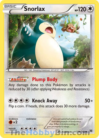 Snorlax #118/162 Uncommon - BREAKthrough Pokemon card