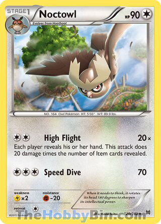 Noctowl #120/162 Rare - BREAKthrough Pokemon card