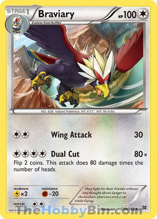 Braviary #130/162 Rare - BREAKthrough Pokemon card