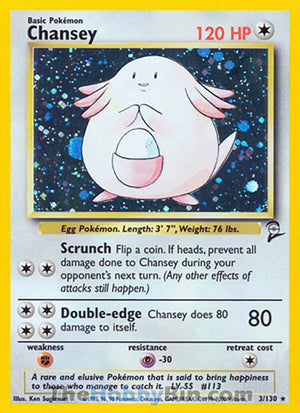 0003 Chansey Holo Rare Base Set 2