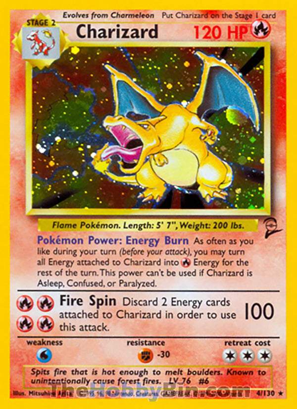 Charizard #4/130 Holo Rare - Base Set 2 Pokemon card