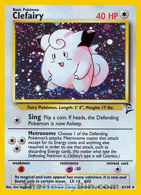 0006 Clefairy Holo Rare Base Set 2