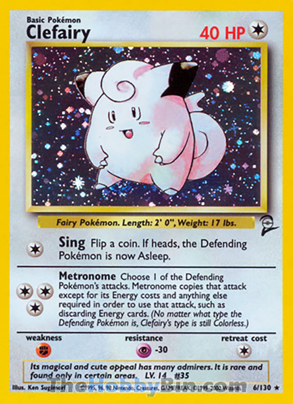 Clefairy #6/130 Holo Rare - Base Set 2 Pokemon card