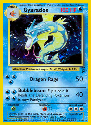 0007 Gyarados Holo Rare Base Set 2