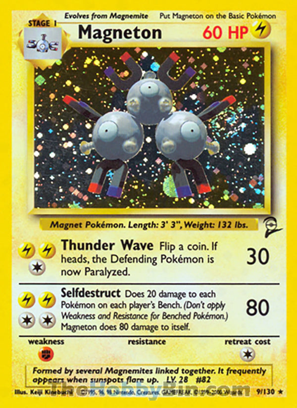 Magneton #9/130 Holo Rare - Base Set 2 Pokemon card