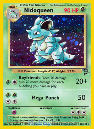 0012 Nidoqueen Holo Rare Base Set 2