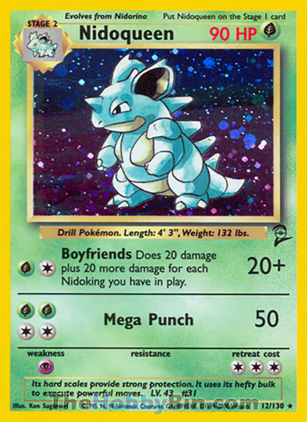Nidoqueen #12/130 Holo Rare - Base Set 2 Pokemon card