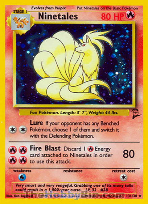 0013 Ninetales Holo Rare Base Set 2