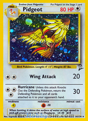 0014 Pidgeot Holo Rare Base Set 2