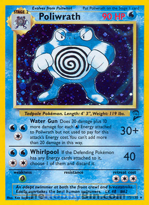 0015 Poliwrath Holo Rare Base Set 2