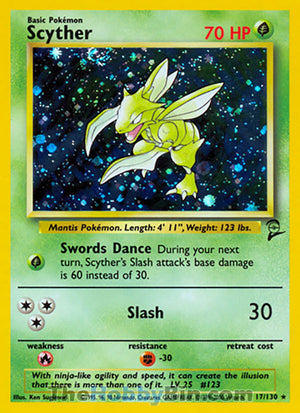 0017 Scyther Holo Rare Base Set 2