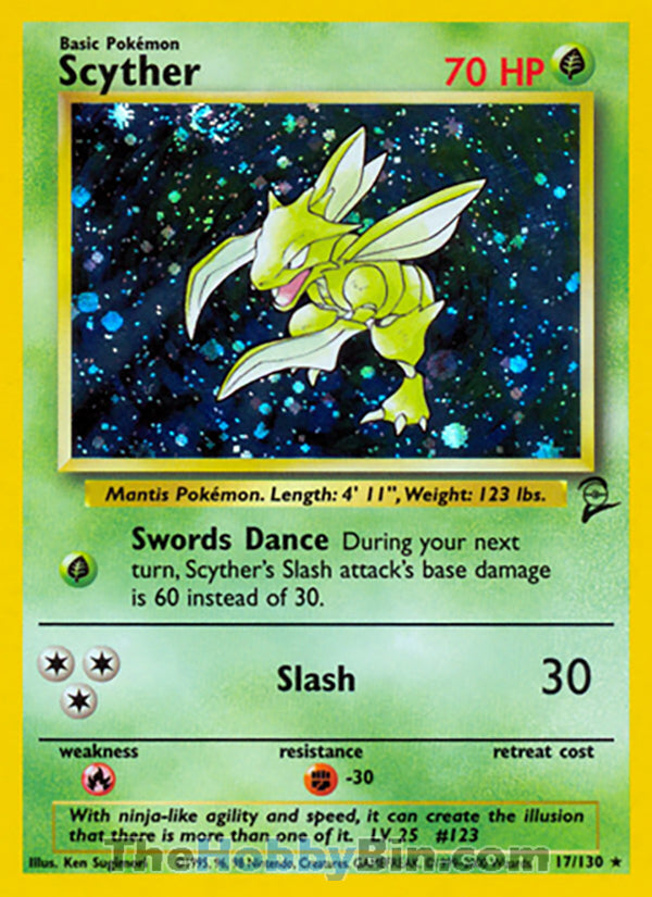 Scyther #17/130 Holo Rare - Base Set 2 Pokemon card