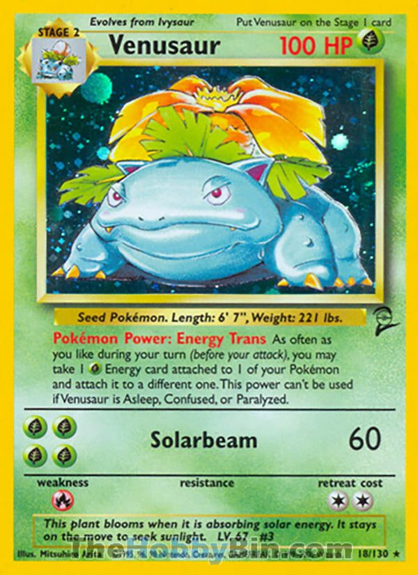 Venusaur #18/130 Holo Rare - Base Set 2 Pokemon card
