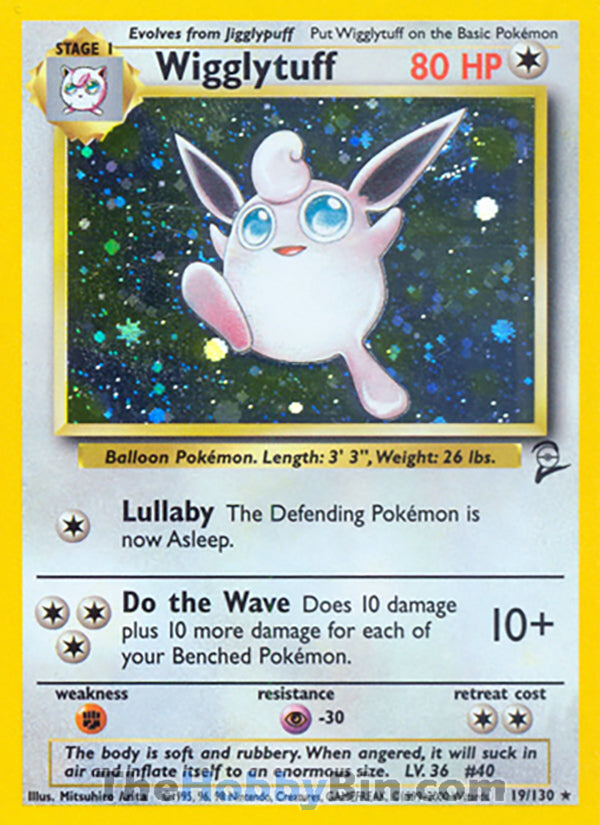 Wigglytuff #19/130 Holo Rare - Base Set 2 Pokemon card