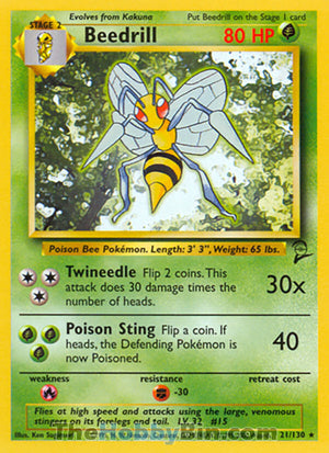 0021 Beedrill Rare Base Set 2