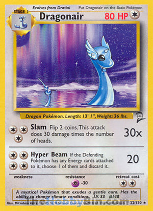 0022 Dragonair Rare Base Set 2