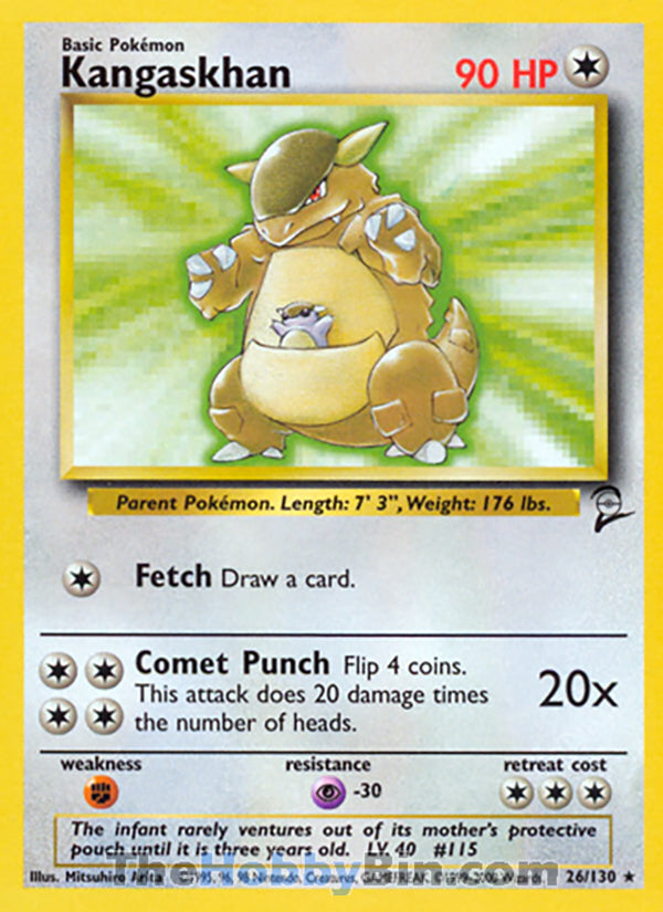 Kangaskhan #26/130 Rare - Base Set 2 Pokemon card