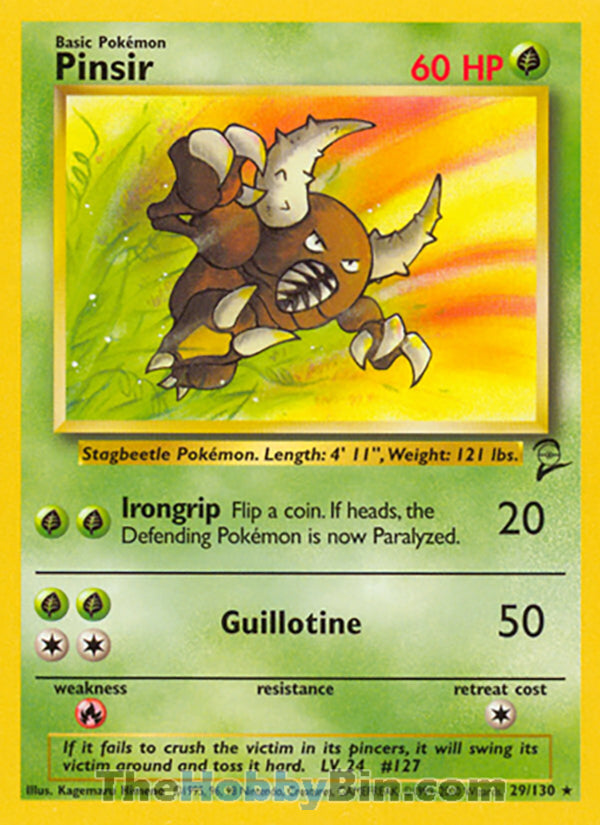 Pinsir #29/130 Rare - Base Set 2 Pokemon card