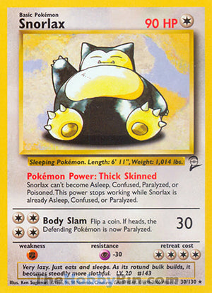 0030 Snorlax Rare Base Set 2