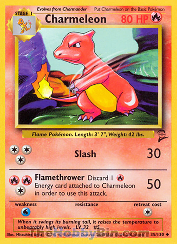 Charmeleon #35/130 Uncommon - Base Set 2 Pokemon card