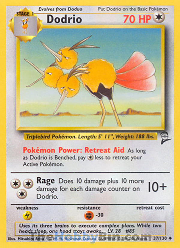 Dodrio #37/130 Uncommon - Base Set 2 Pokemon card