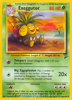 0039 Exeggutor Uncommon Base Set 2