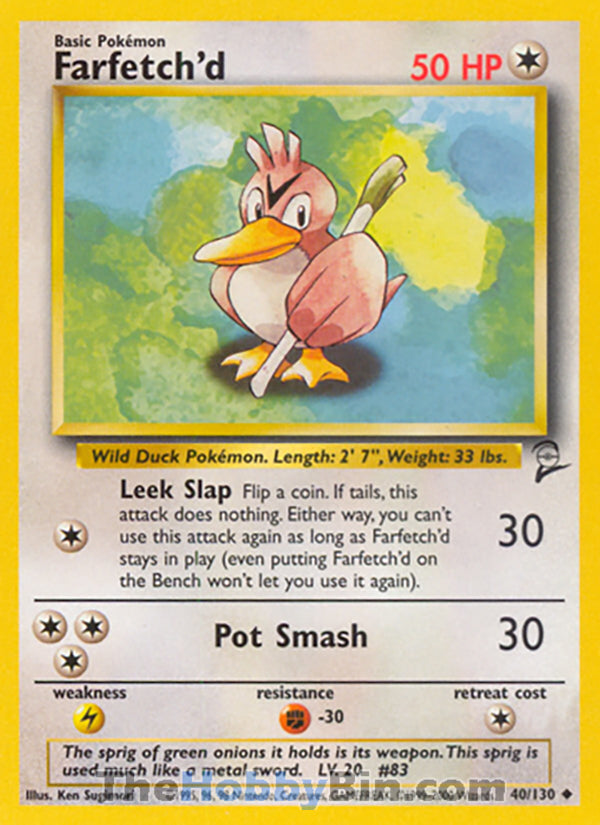 Farfetch'd #40/130 Uncommon - Base Set 2 Pokemon card