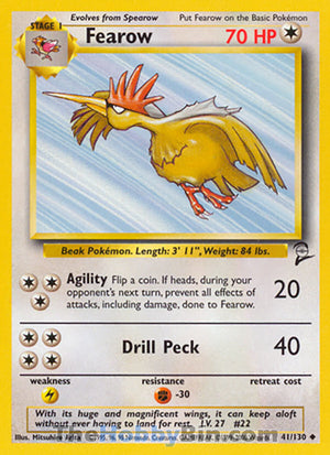 0041 Fearow Uncommon Base Set 2