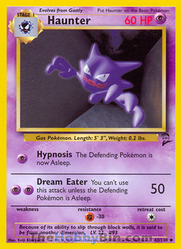 Haunter #43/130 Uncommon - Base Set 2 Pokemon card
