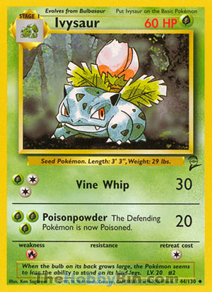 0044 Ivysaur Uncommon Base Set 2