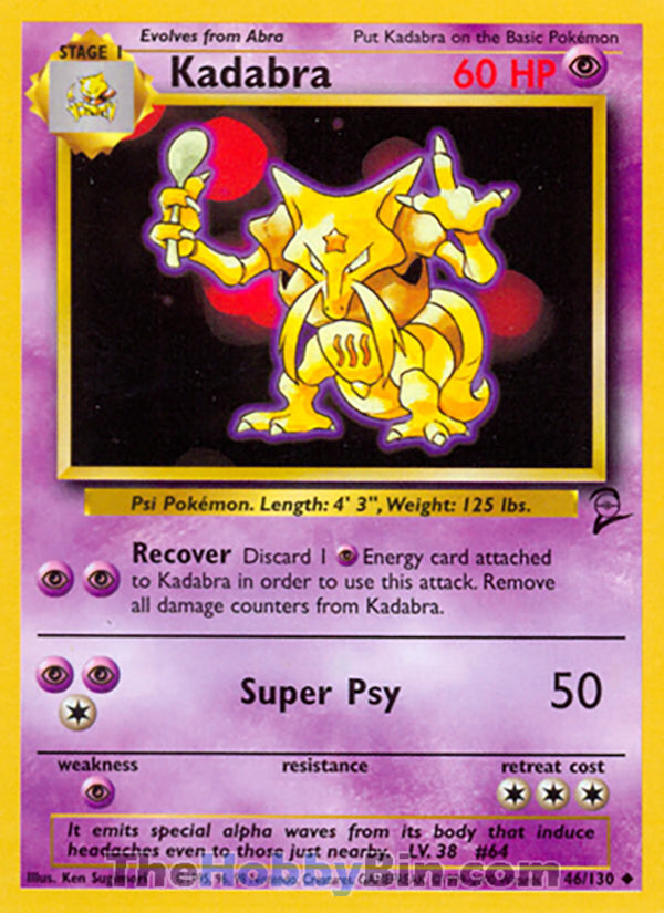 Kadabra #46/130 Uncommon - Base Set 2 Pokemon card