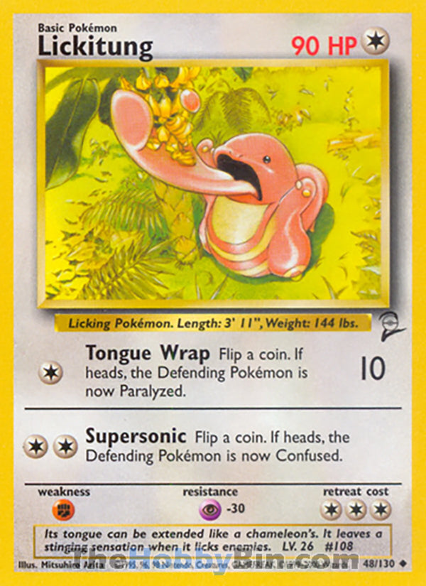 Lickitung #48/130 Uncommon - Base Set 2 Pokemon card