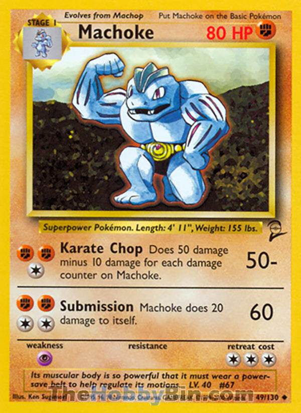 Machoke #49/130 Uncommon - Base Set 2 Pokemon card