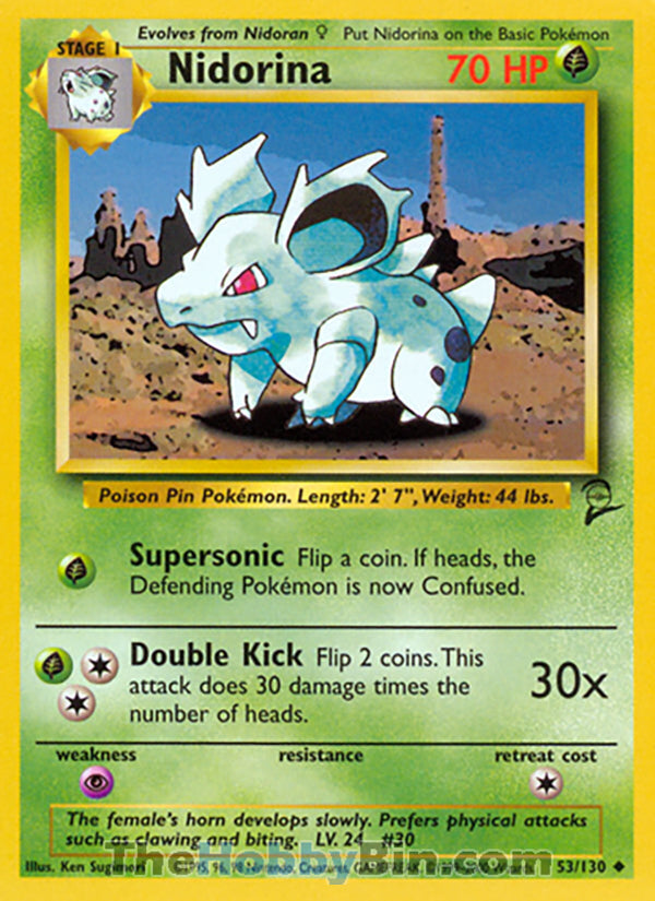 Nidorina #53/130 Uncommon - Base Set 2 Pokemon card