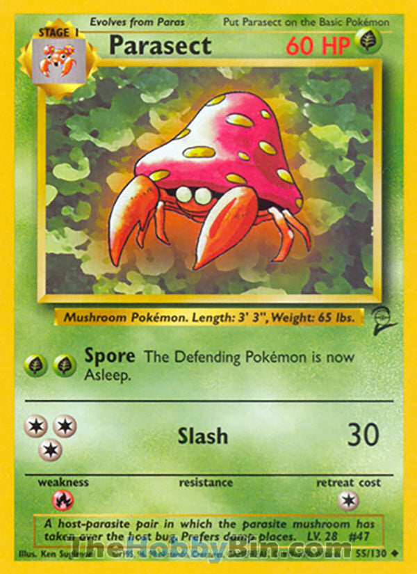 Parasect #55/130 Uncommon - Base Set 2 Pokemon card