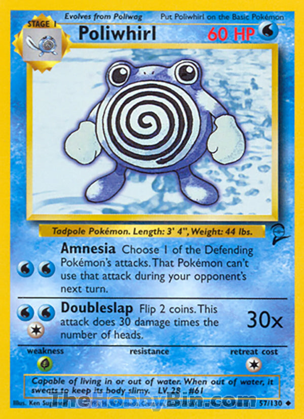 0057 Poliwhirl Uncommon Base Set 2