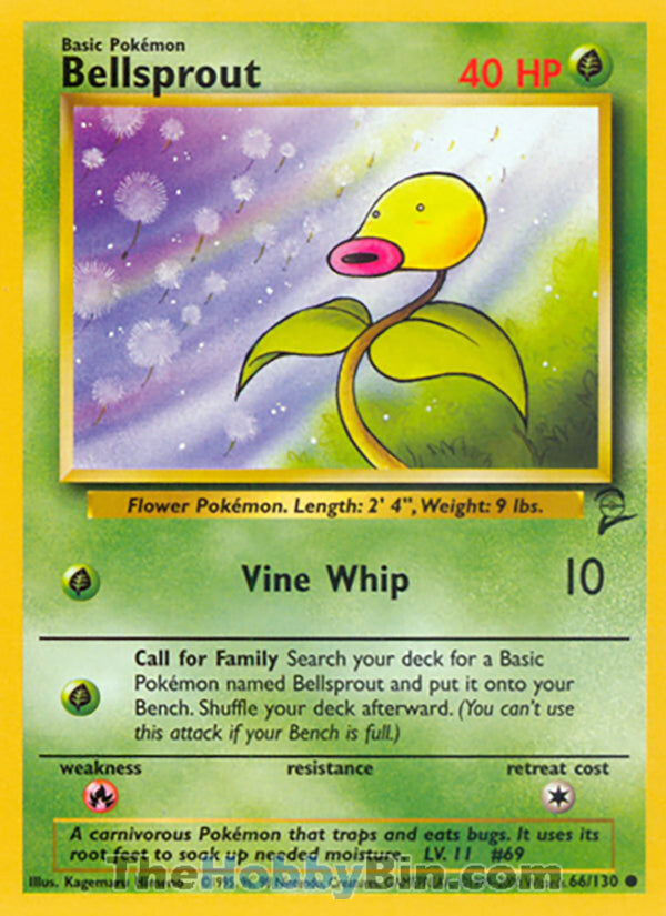 Bellsprout #66/130 Common - Base Set 2 Pokemon card