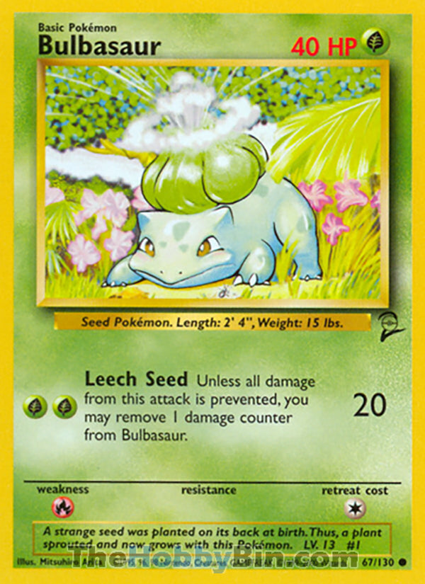 Bulbasaur #67/130 Common - Base Set 2 Pokemon card