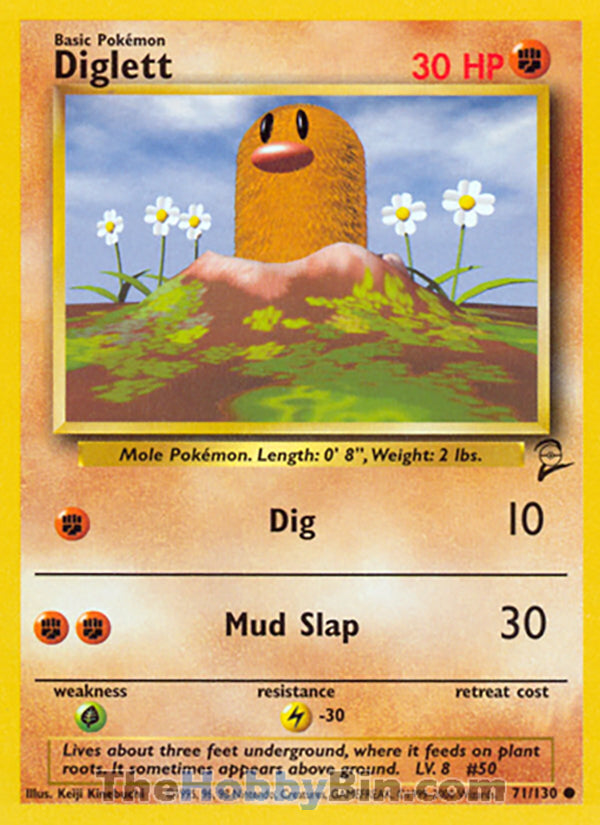 Diglett #71/130 Common - Base Set 2 Pokemon card