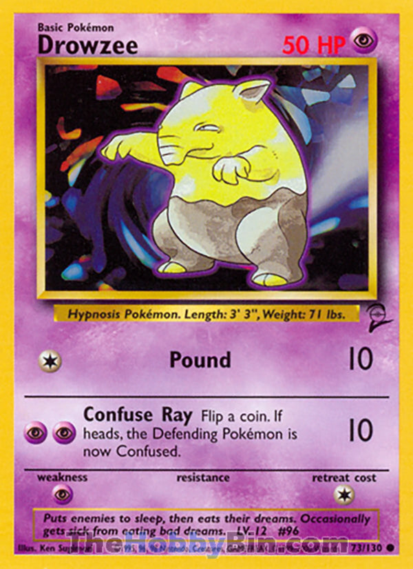 Drowzee #73/130 Common - Base Set 2 Pokemon card