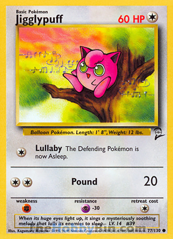 Jigglypuff #77/130 Common - Base Set 2 Pokemon card