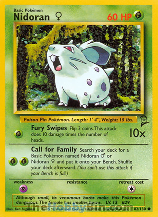 Nidoran F #82/130 Common - Base Set 2 Pokemon card